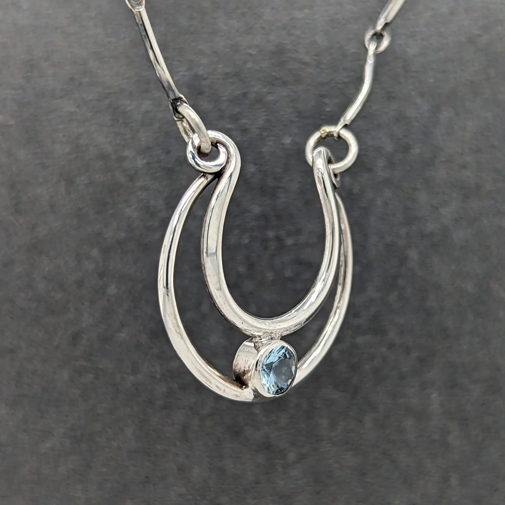 Topaz Horseshor Equine and anvil Silver Necklace Modern Heirloom® Studio Topaz Horseshor Equine And Anvil Silver Necklace Scaled